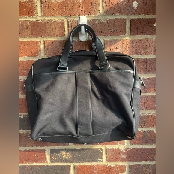 Coach Black Leather Canvas Twill Laptop Bag **fits 15” laptop - Picture 2 of 12